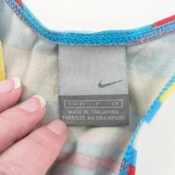 Nike Vintage Multicolor Colorful Sports Bra Size Small (4-6) Girls Mesh Backing - Picture 4 of 7